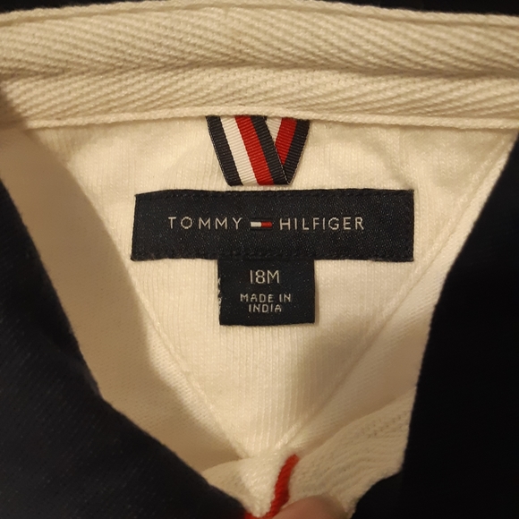 Boys Tommy Hilfiger Shirt, Long Sleeves, Red, White,Dark Blue, Gray, Size 18M - Picture 8 of 15